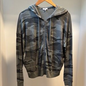 Splendid Camo Green Zip Up Hoodie